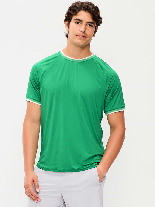 Modern Tech Ringer T-Shirt - Green Mangrove