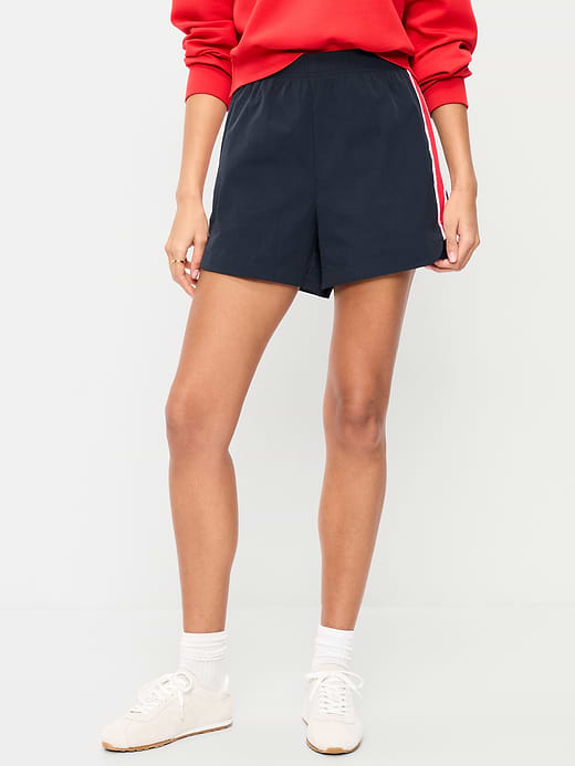 High-Waisted TrekTech Run Shorts - In the Navy