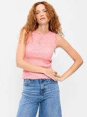 Sleeveless Smocked Tank Top - Gladiola