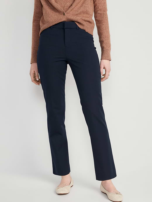 High-Waisted Pixie Straight Pants - In the Navy