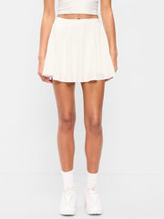 Extra High-Waisted Stretch Woven Swing Skort - Magnolia