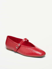 Mary Jane Ballet Flats for Women - Moonfish Orange