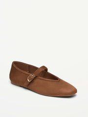 Mary Jane Ballet Flats for Women - Chestnut