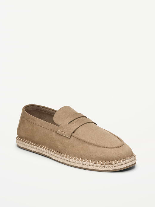 Faux-Suede Espadrille Loafers for Men - Toasted Almond
