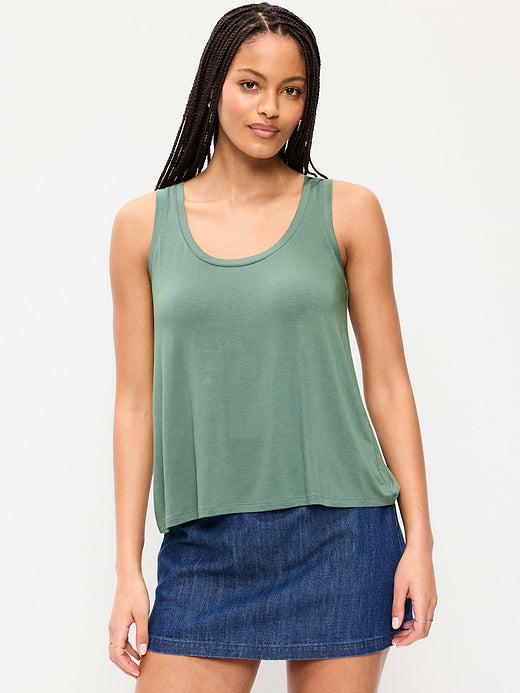 Luxe Scoop-Neck Tank Top - Dried Herb