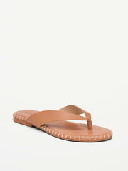 Whipstich Flip-Flops for Women - Tan