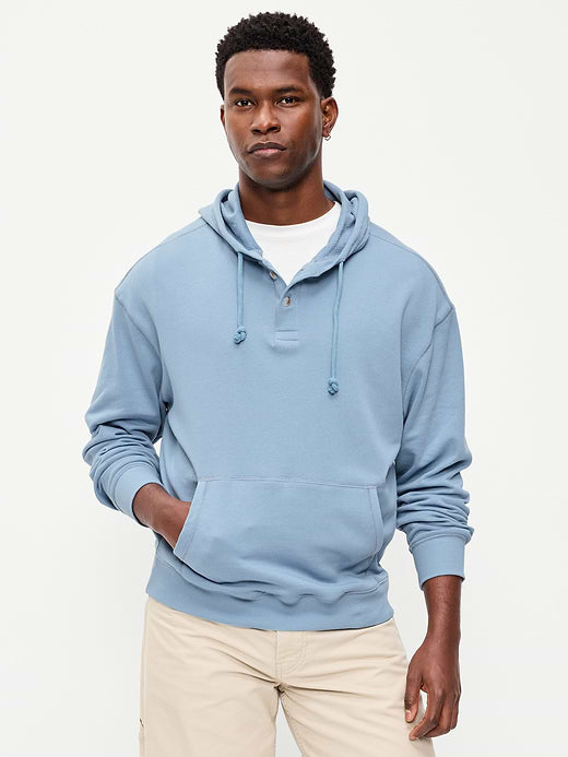 French Terry Pullover Hoodie - Abyss Blue