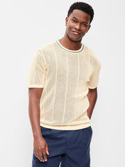 Relaxed Mesh-Knit T-Shirt - White Lilies