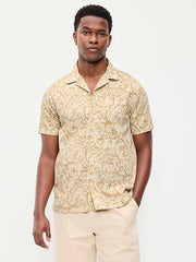 Short-Sleeve Camp Shirt - Khaki Paisley