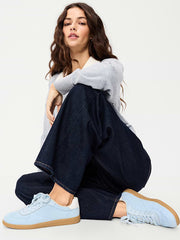 Lace-Up Sneakers - Light Blue