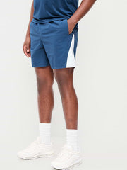 Loose Color-Block Shorts -- 5-inch inseam - Pacific Blue