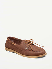 Faux-Suede Boat Shoes for Men - Cognac Brown