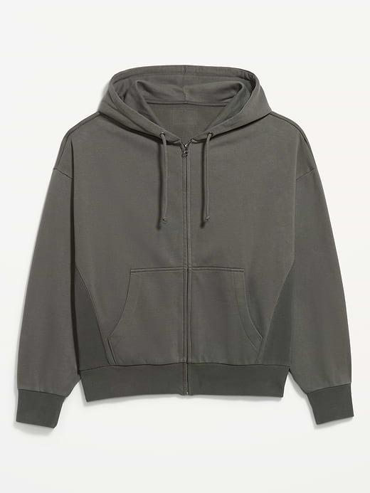 Oversized Heavyweight Full-Zip Rotation Hoodie - Stainless Steel