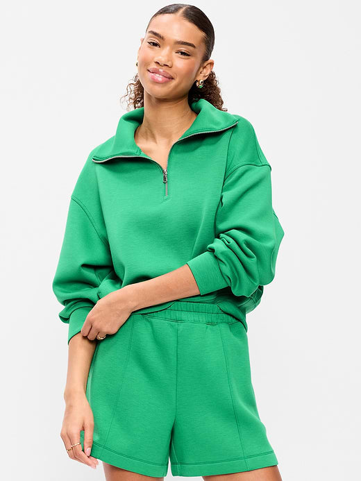 Bounce Fleece Half-Zip Pullover Sweatshirt - Green Mangrove