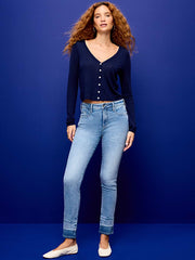 High-Waisted Vintage Slim Jeans - Doe
