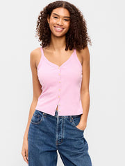 Button-Front Cami Tank Top - Bergamot