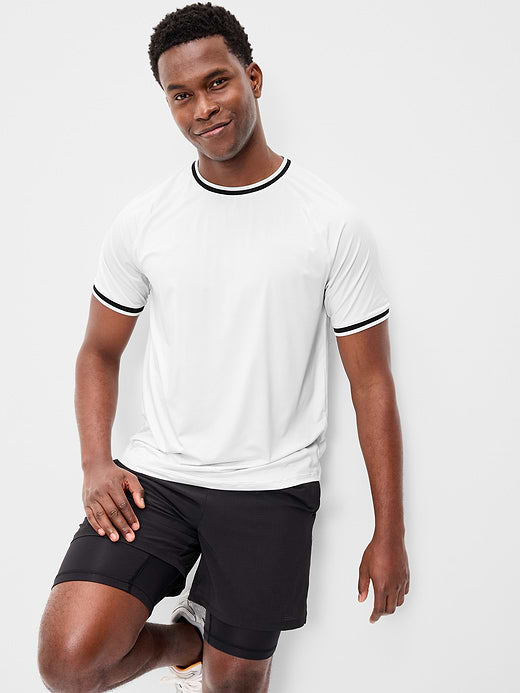 Modern Tech Ringer T-Shirt - Calla Lily White