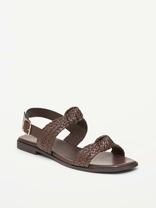 Raffia Sandals for Women - Chocolate