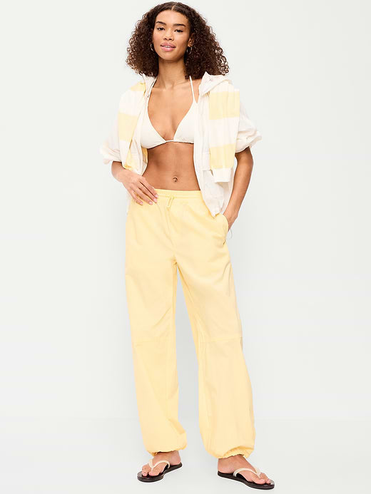 Lightweight Pull-On Poplin Balloon Pants - Golden Straw