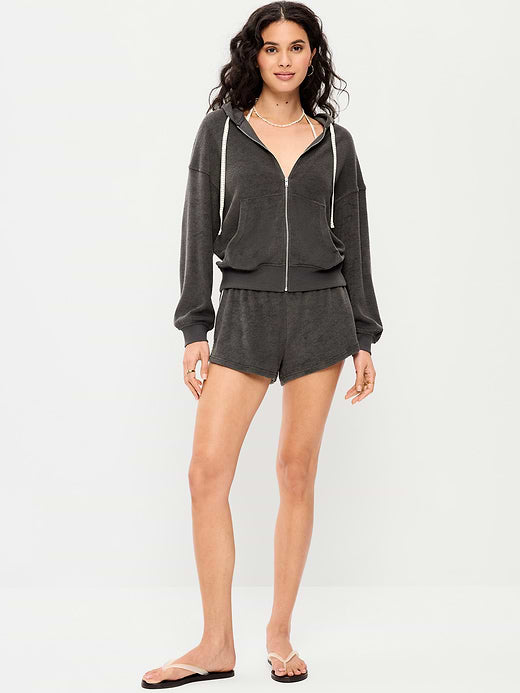 Mid-Rise Terry Cloth Shorts -- 2.5-inch inseam - Panther