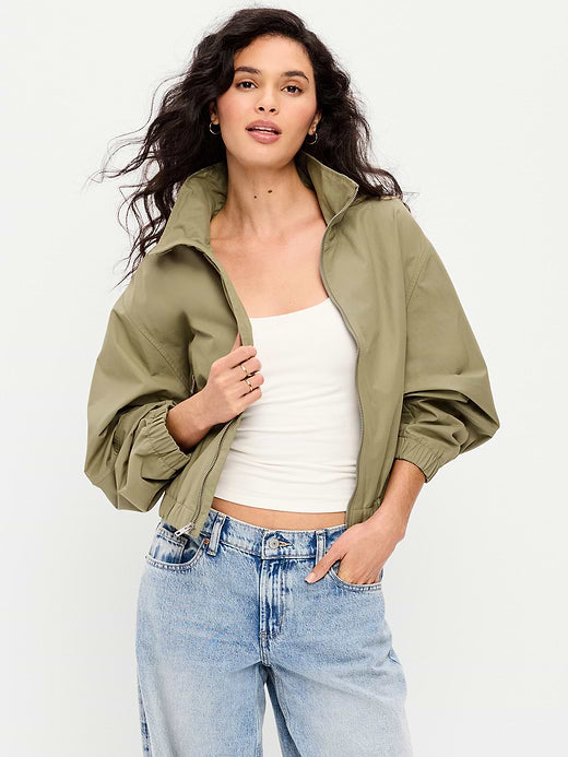 Twill Utility Zip-Front Jacket - Dried Grasses