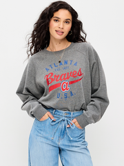 Atlanta Braves Raglan Sweatshirt for Women - Atlanta Braves