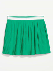 Extra High-Waisted Micro-Pleated Skort - Green Mangrove