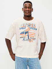 Bruce Springsteen™ Cropped Graphic T-Shirt - Sea Salt