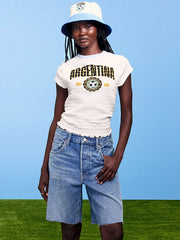 FIFA World Cup 26™ Argentina Smocked Graphic T-Shirt for Women - Argentina