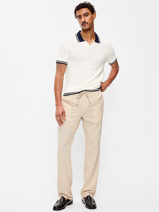 90's Straight-Fit Linen-Blend Pants - A Stone's Throw