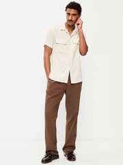90's Straight-Fit Linen-Blend Pants - Dark Walnut