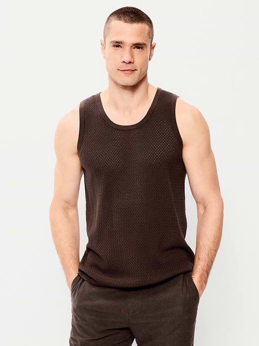 Relaxed Sweater Tank - Brown