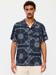 Short-Sleeve Camp Shirt - Blue Bandana
