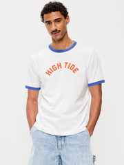 Graphic Ringer T-Shirt - Calla Lily White