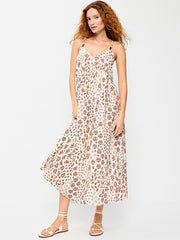 Sleeveless Boho Maxi Dress - White Floral