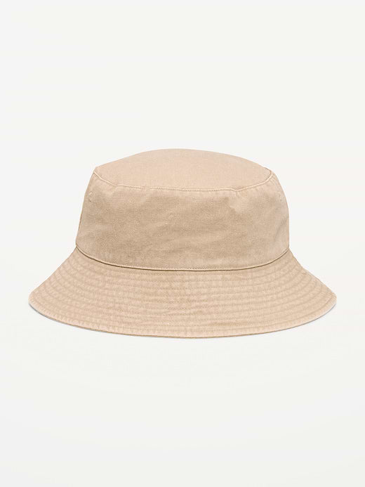 Washed Canvas Bucket Hat for Men - Pale Khaki