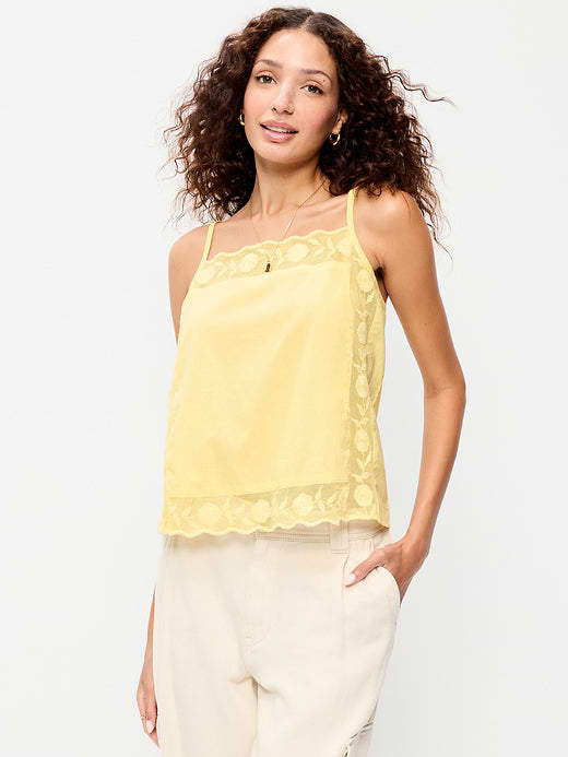 Scalloped-Hem Tank Top - Sunbeam