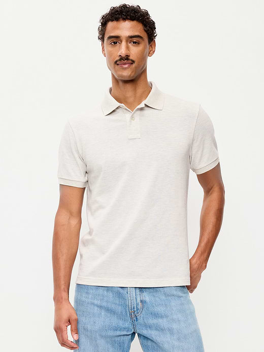 Classic Fit Pique Polo - Light Heather Gray