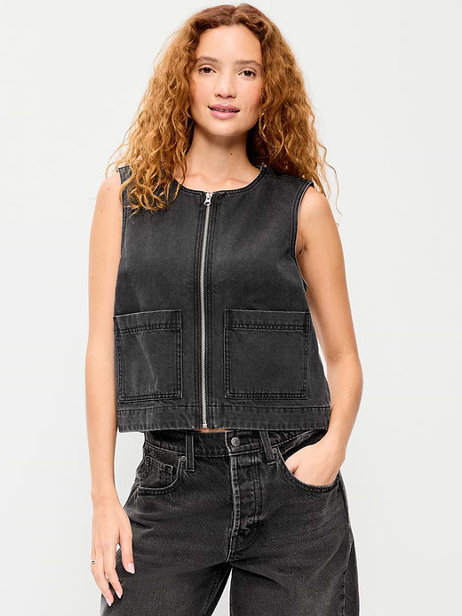 Zip-Front Utility Vest - Coal