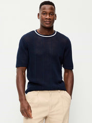 Relaxed Mesh-Knit T-Shirt - In the Navy