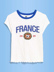 FIFA World Cup 26™ France Smocked Graphic T-Shirt for Women - France