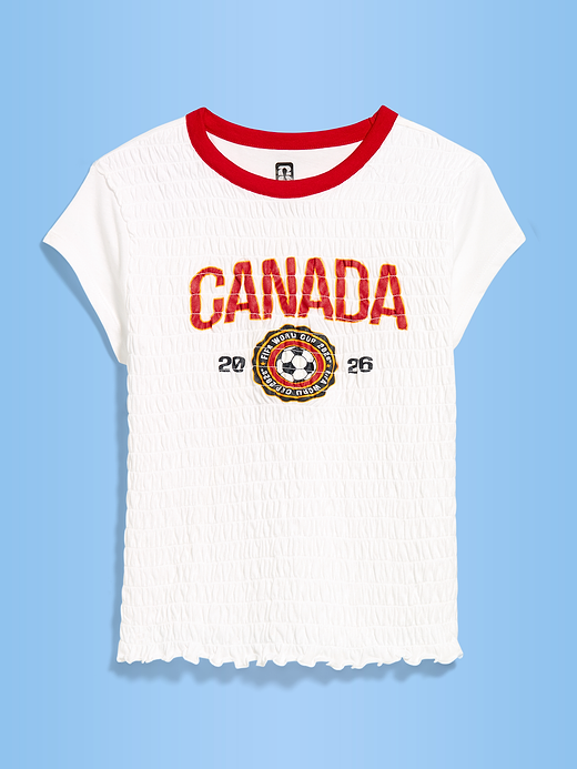FIFA World Cup 26™ Canada Smocked Graphic T-Shirt for Women - Canada