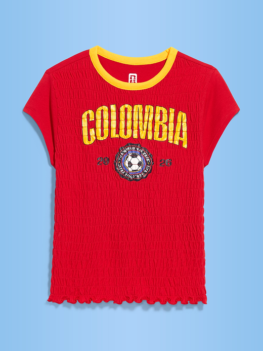FIFA World Cup 26™ Colombia Smocked Graphic T-Shirt for Women - Colombia