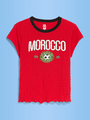 FIFA World Cup 26™ Morocco Smocked Graphic T-Shirt for Women - Morocco