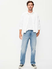 Structured Loose Non-Stretch Jeans - Medium Wash