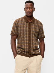 Short-Sleeve Sweater Shirt - Dark Walnut