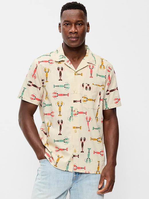 Short-Sleeve Camp Shirt - Lobster