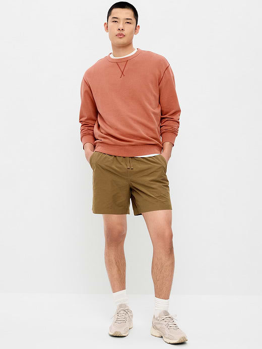 Solid Jogger Shorts -- 5-inch inseam - Dark Khaki