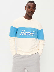 Loose Color-Block Crew-Neck Sweatshirt - Creme De La Creme