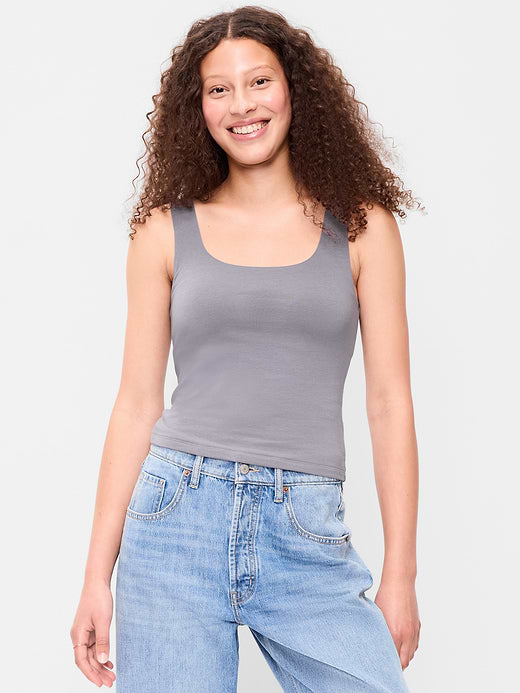 Hug Double-Layer Scoop-Neck Tank Top - Shooting Star